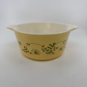 Vintage Pyrex 473-B Shenandoah Casserole Dish Bakeware Microwavable Flower Print